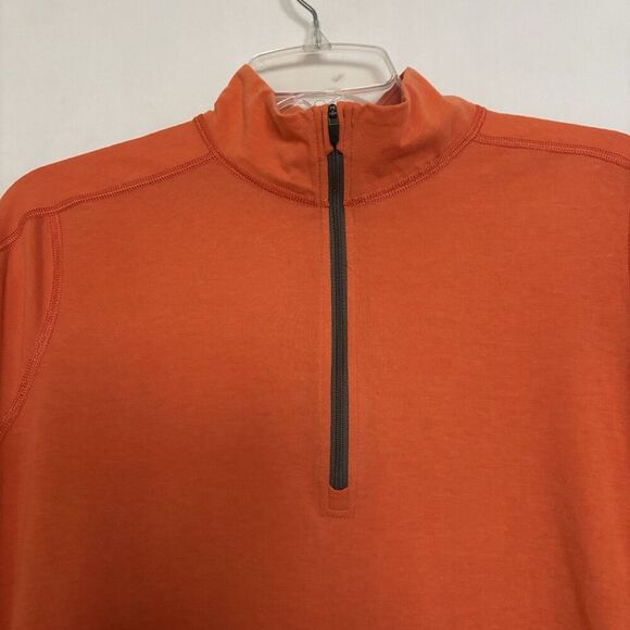 STIO Men's Sweater 1/4 Zip Pullover Lightweight Thumbholes Orange Size Medium - Picture 2 of 16